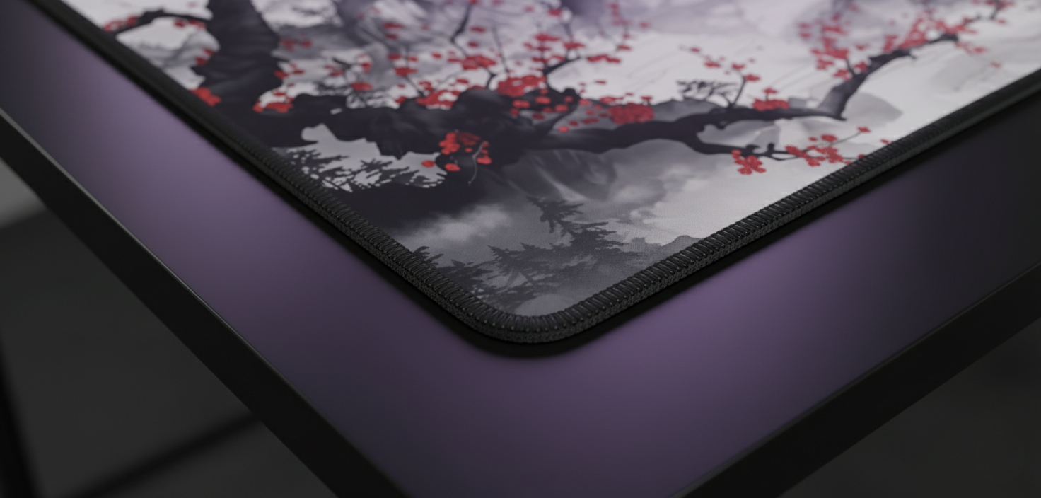 Cherry Blossom on White Deskmat (XL)