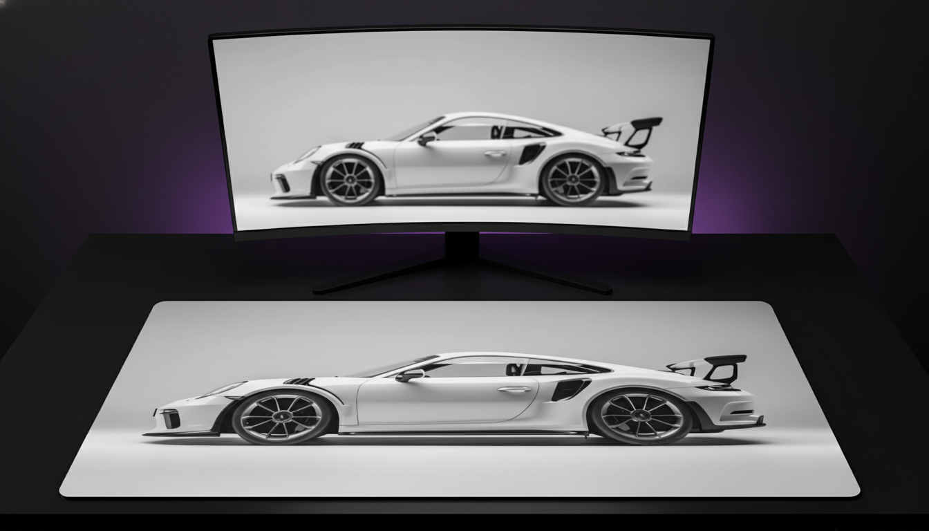 Porshe 911 White Deskmat (XL)