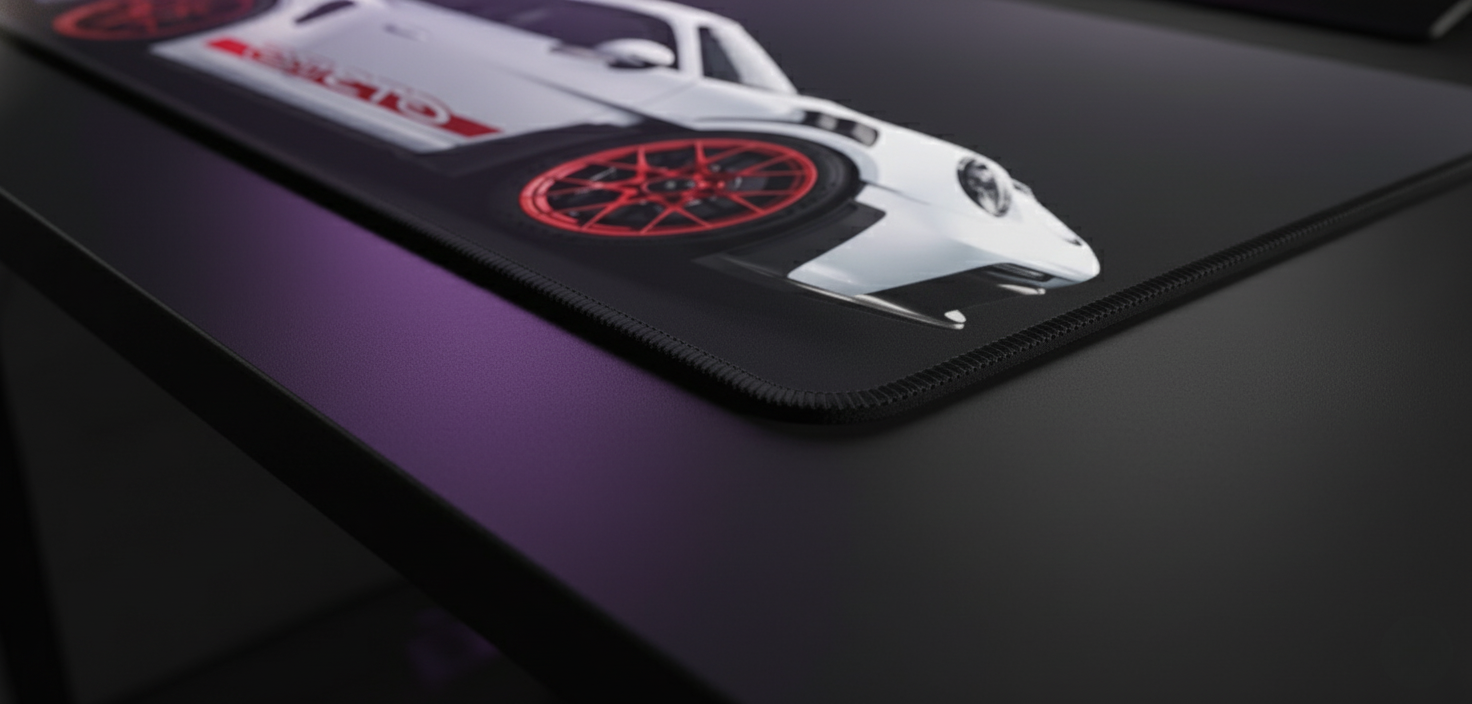 Cherry on White 911 GT3 RS Deskmat (XL)