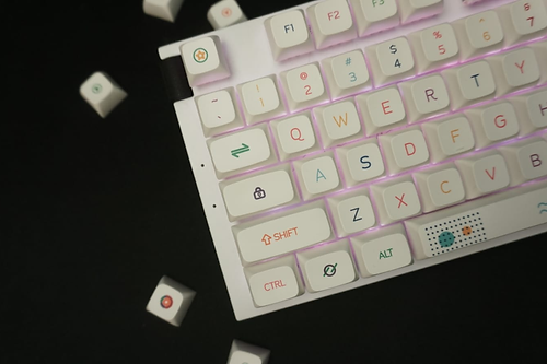 Neon White keycaps