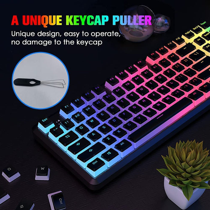 AJazz PBT Pudding Keycaps 104 Keys Double Shot (Free Wired Keycap Puller)