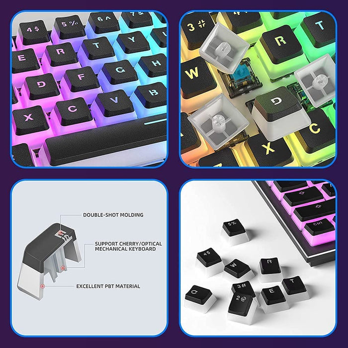 AJazz PBT Pudding Keycaps 104 Keys Double Shot (Free Wired Keycap Puller)