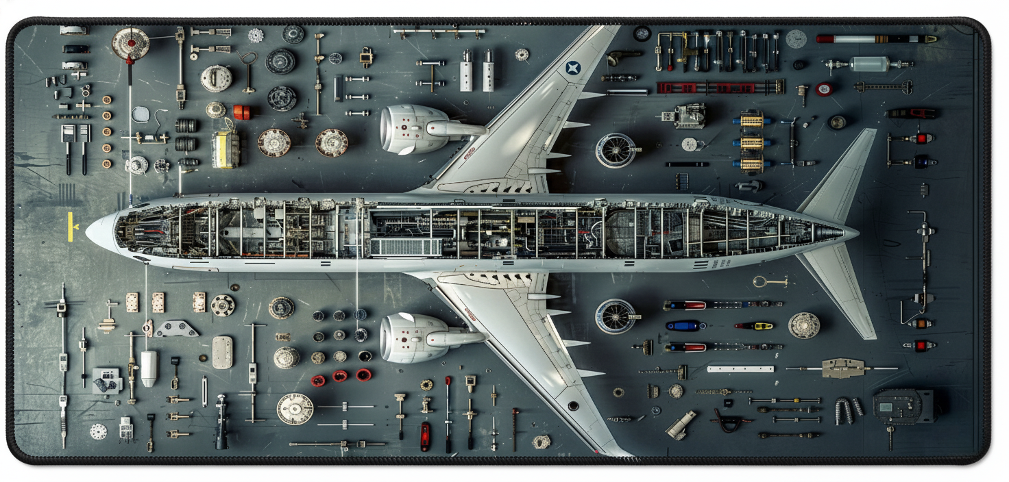 Aircraft Parts Spread Deskmat (XL)