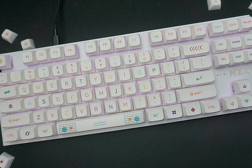 Neon White keycaps